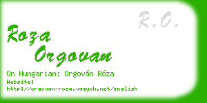 roza orgovan business card