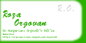 roza orgovan business card